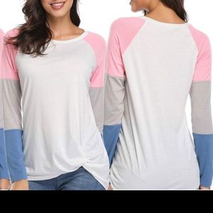 Women’s long-sleeve twist-front top size L 10/12
